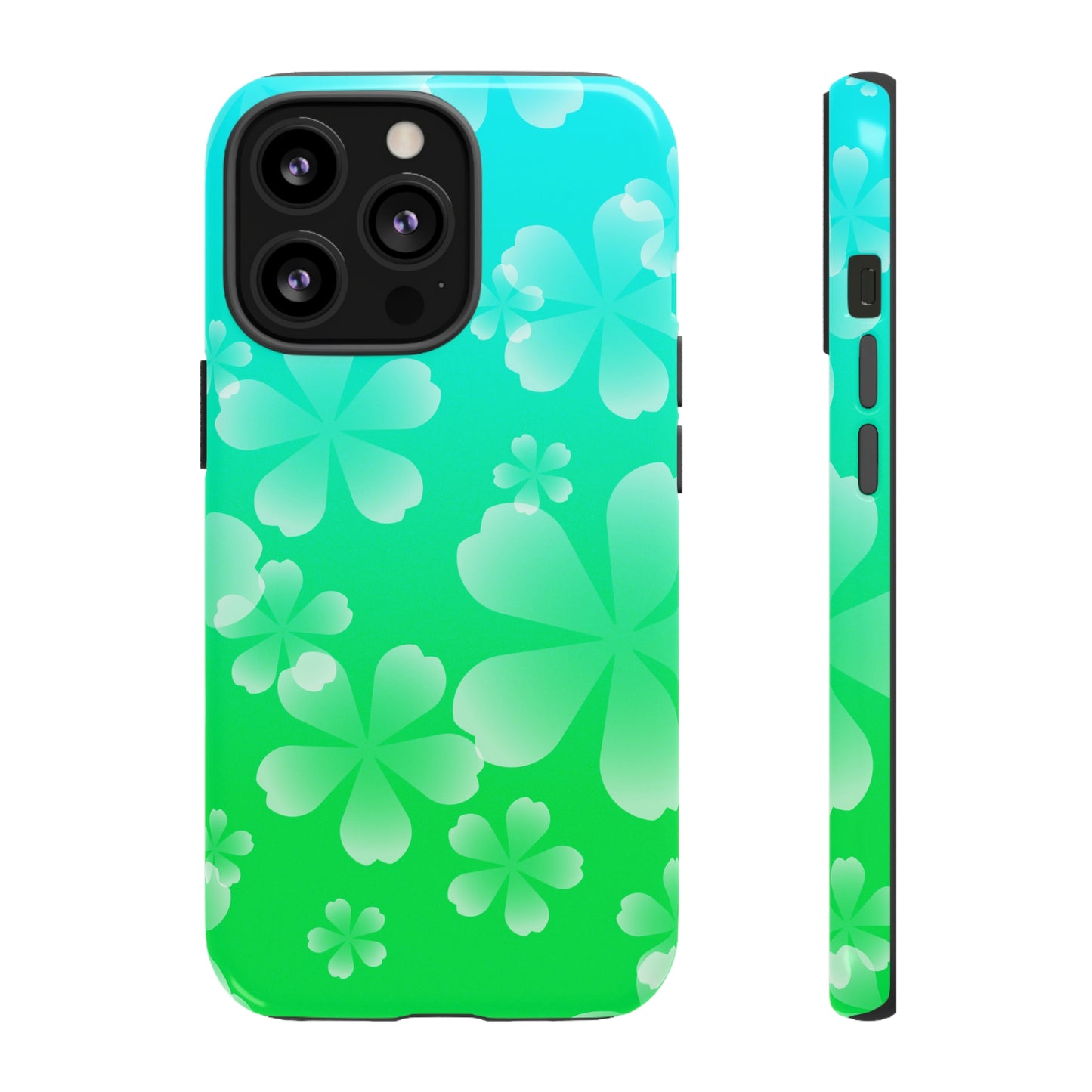 Green with Cherry  Blossoms Tough Cases