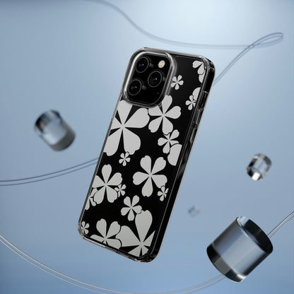 White Cherry Blossom Clear Cases