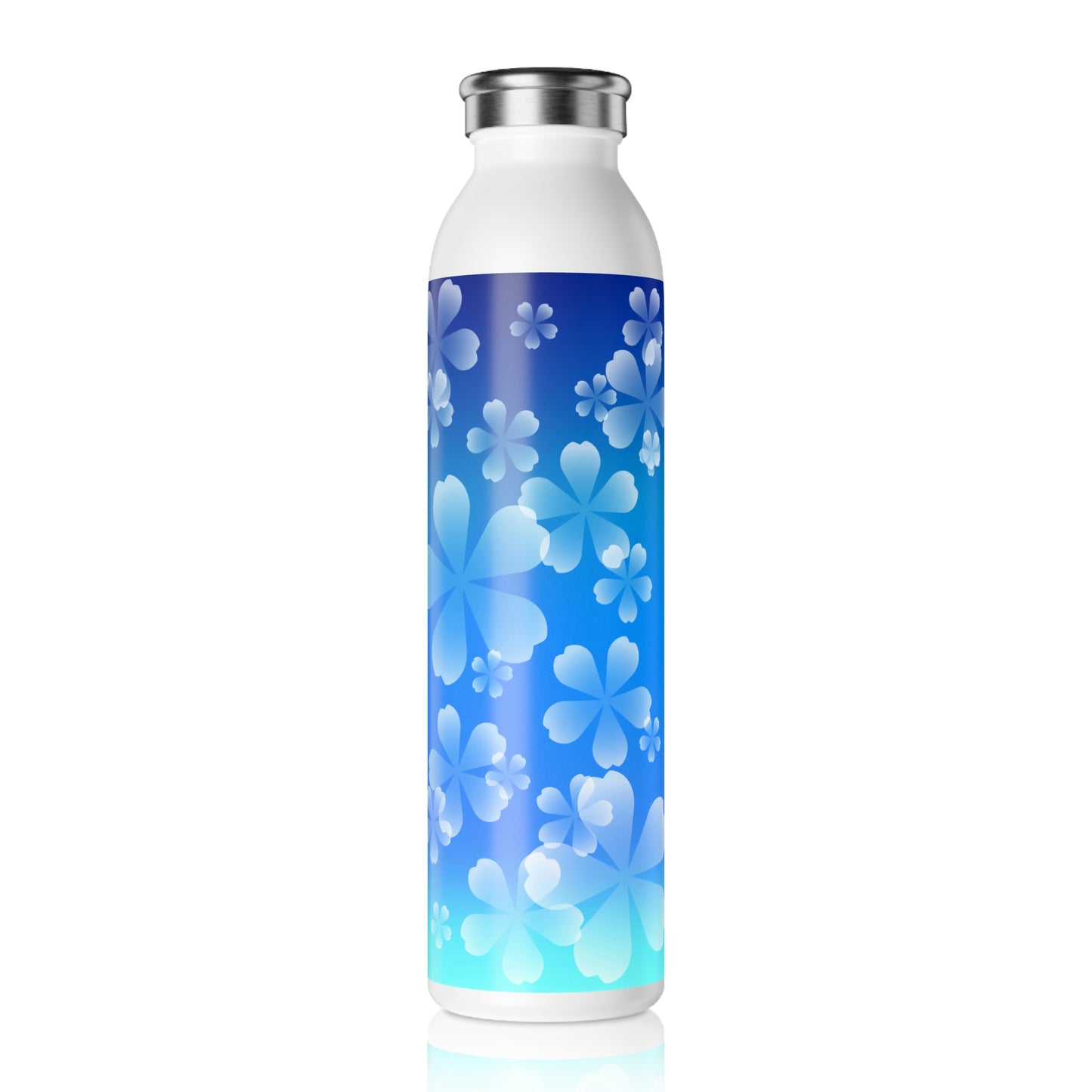 Blue Sakura Slim Water Bottle