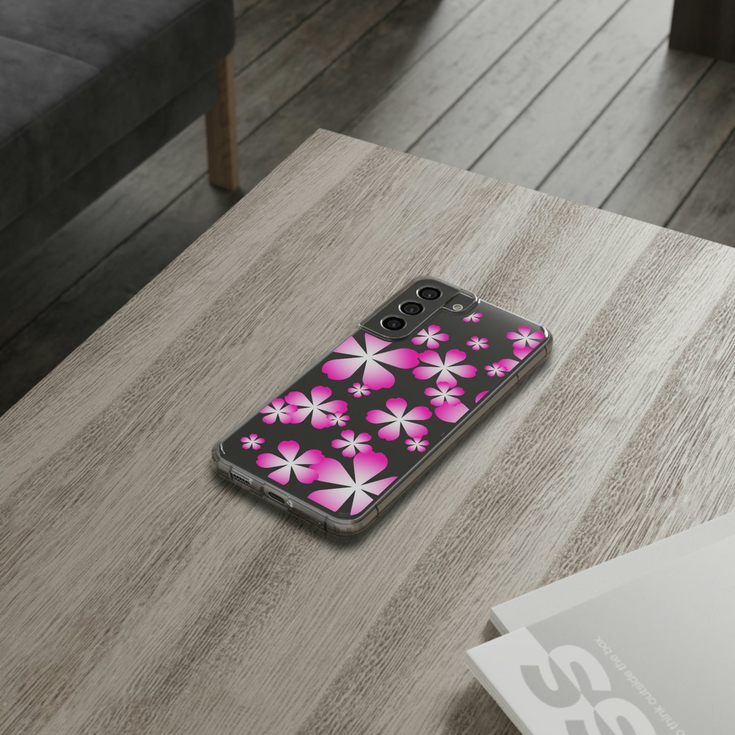 Pink Cherry Blossom Clear Cases