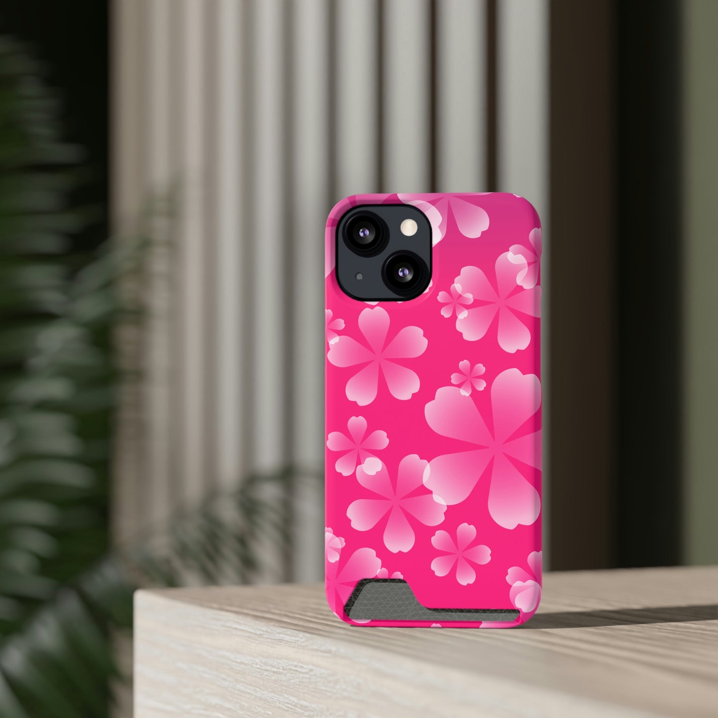 Pink and Cherry Blossom Case With Card Holder