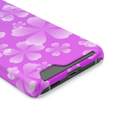 Purple and Cherry Blossom Case With Card Holder