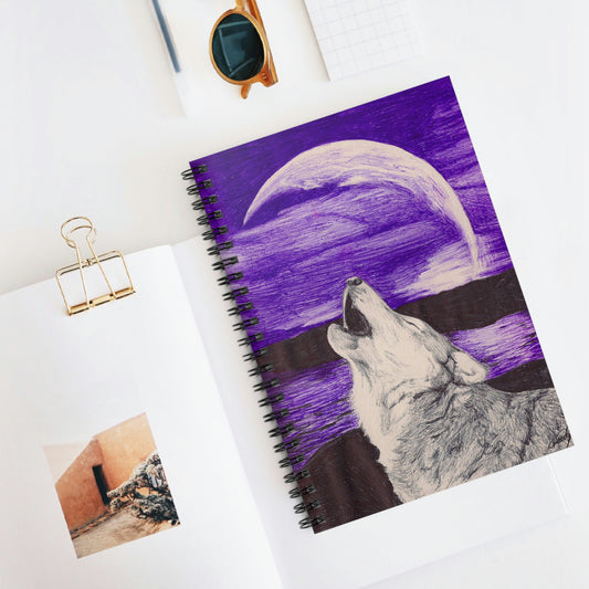 Howling Wolf Spiral Notebook - Ruled Line