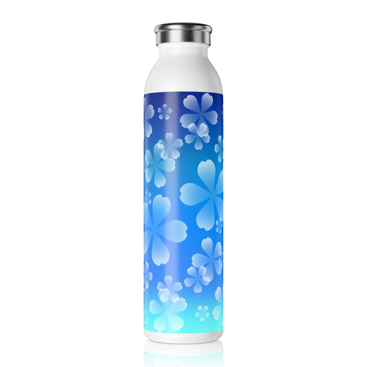 Blue Sakura Slim Water Bottle