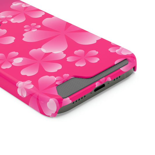 Pink and Cherry Blossom Case With Card Holder