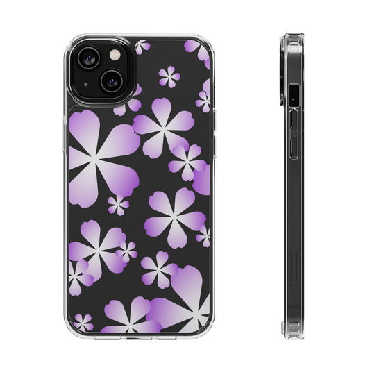 Purple Cherry Blossom Clear Cases